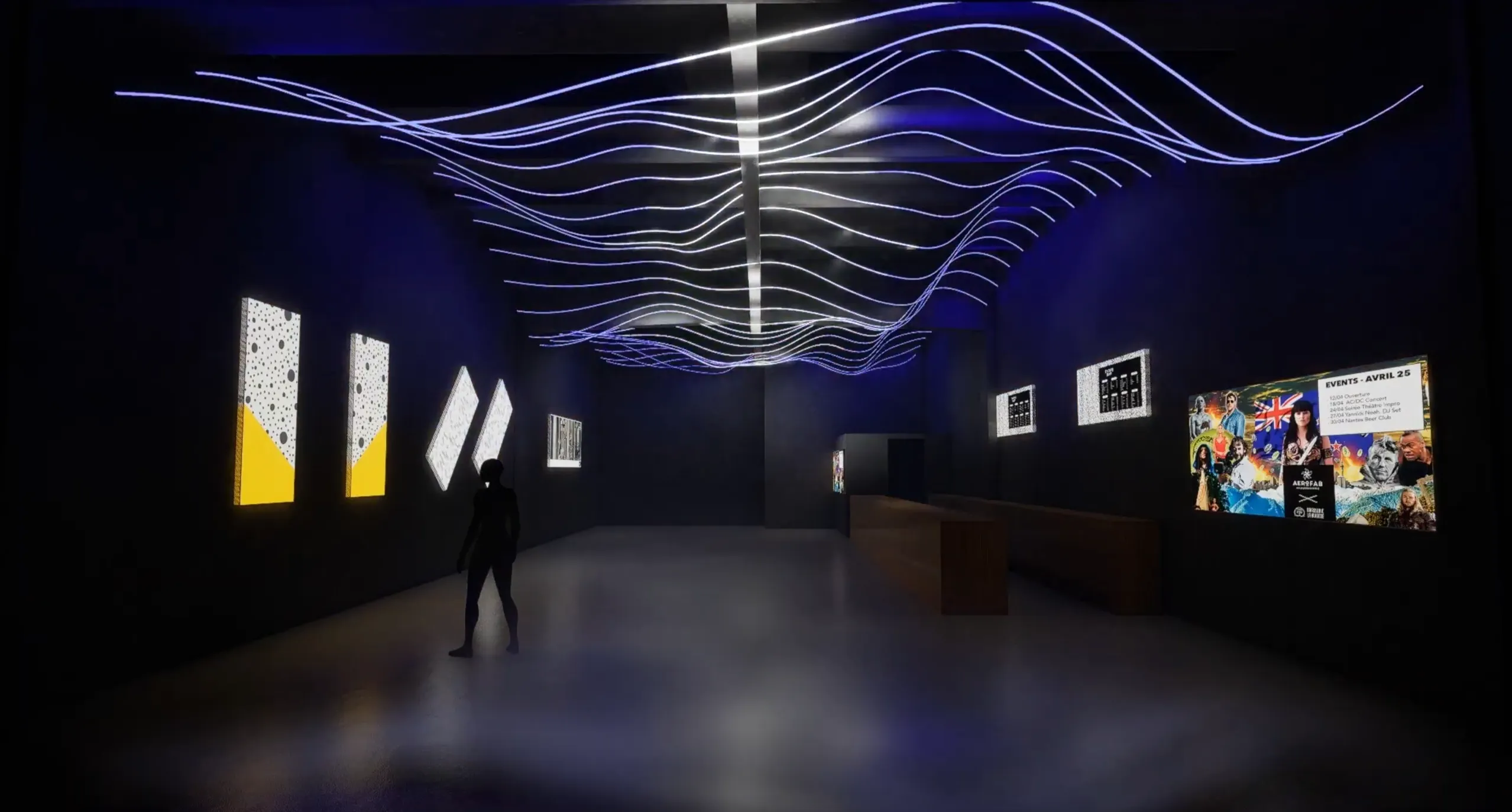 Prévisualisation Unreal Engine - Installation Led Aerofab par Guillaume Marmin